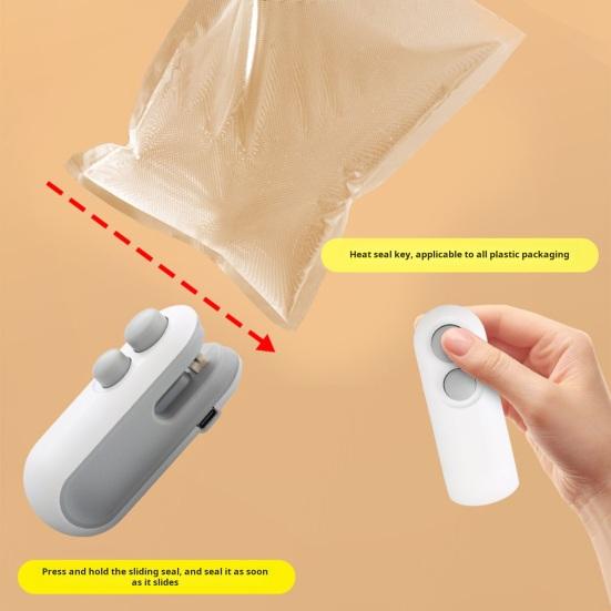 1Pc/2Pcs Mini Bag Sealer 2 In 1 Rechargeable Small Heat Sealer with Cutter Portable Magnetic Food Sealer for Snacks Candies Plastic Bag Food Storage