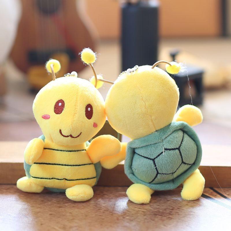 Cartoon Cute Turtle Plush Keychain Soft Short Hair Bag Charm Collection Toy
