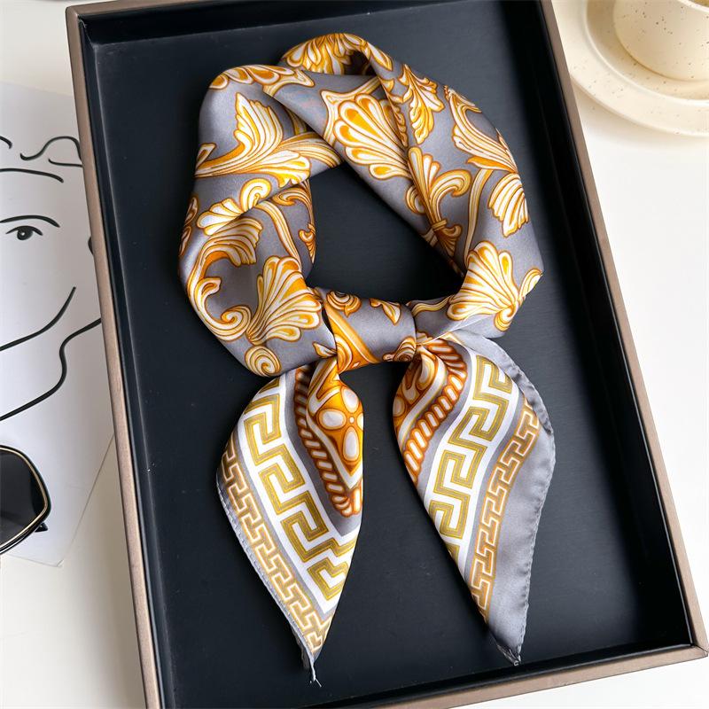 70 * 70cm New Silk Small Square Scarf For Women'S Neck Protection Professional Scarf Versatile Hair Tie Headscarf Scarf