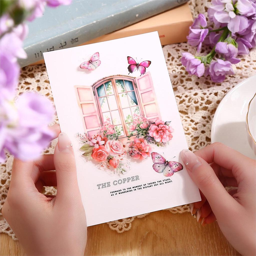 Wonderful Day PET Sticker Book: Secret Garden Series for Retro Journal DIY (20 Sheets)