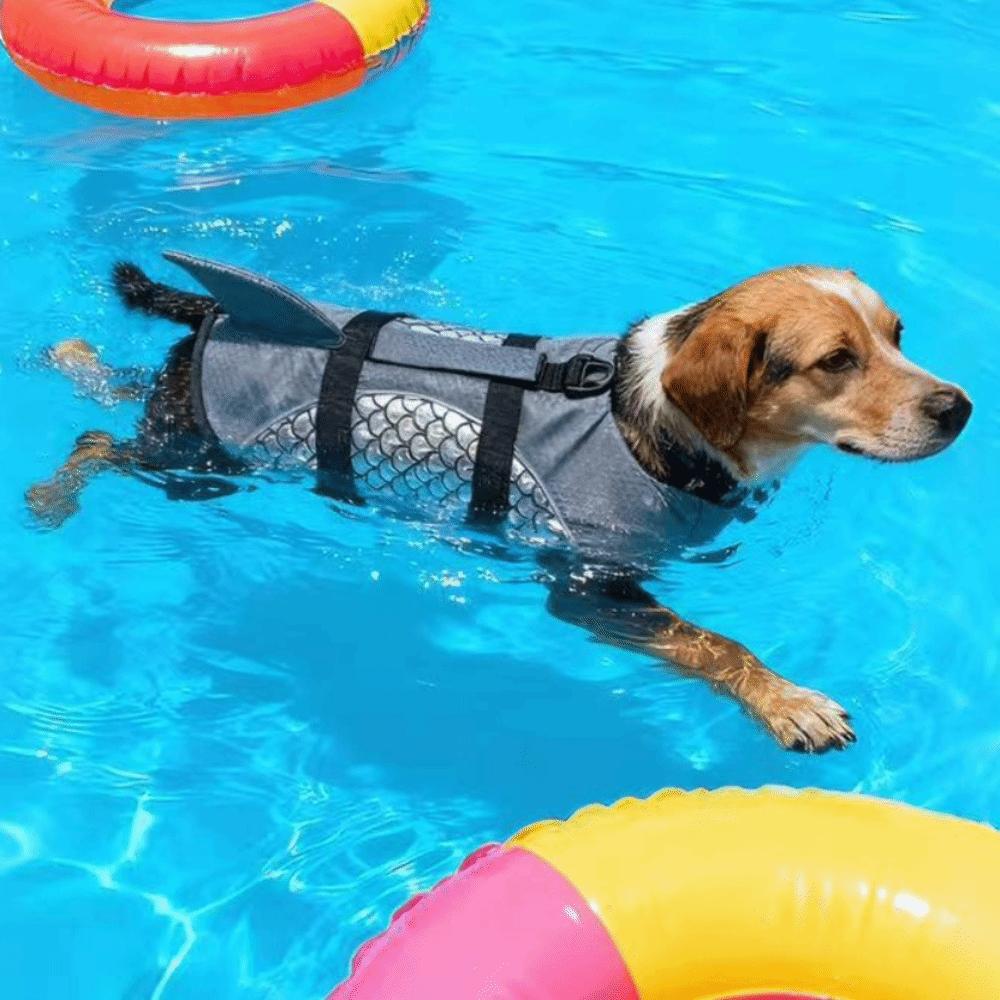 Shiny Scales Dog Life Jacket Strong Buoyancy Puppy Safety Vests Dog Swimming Suit Pet Safety