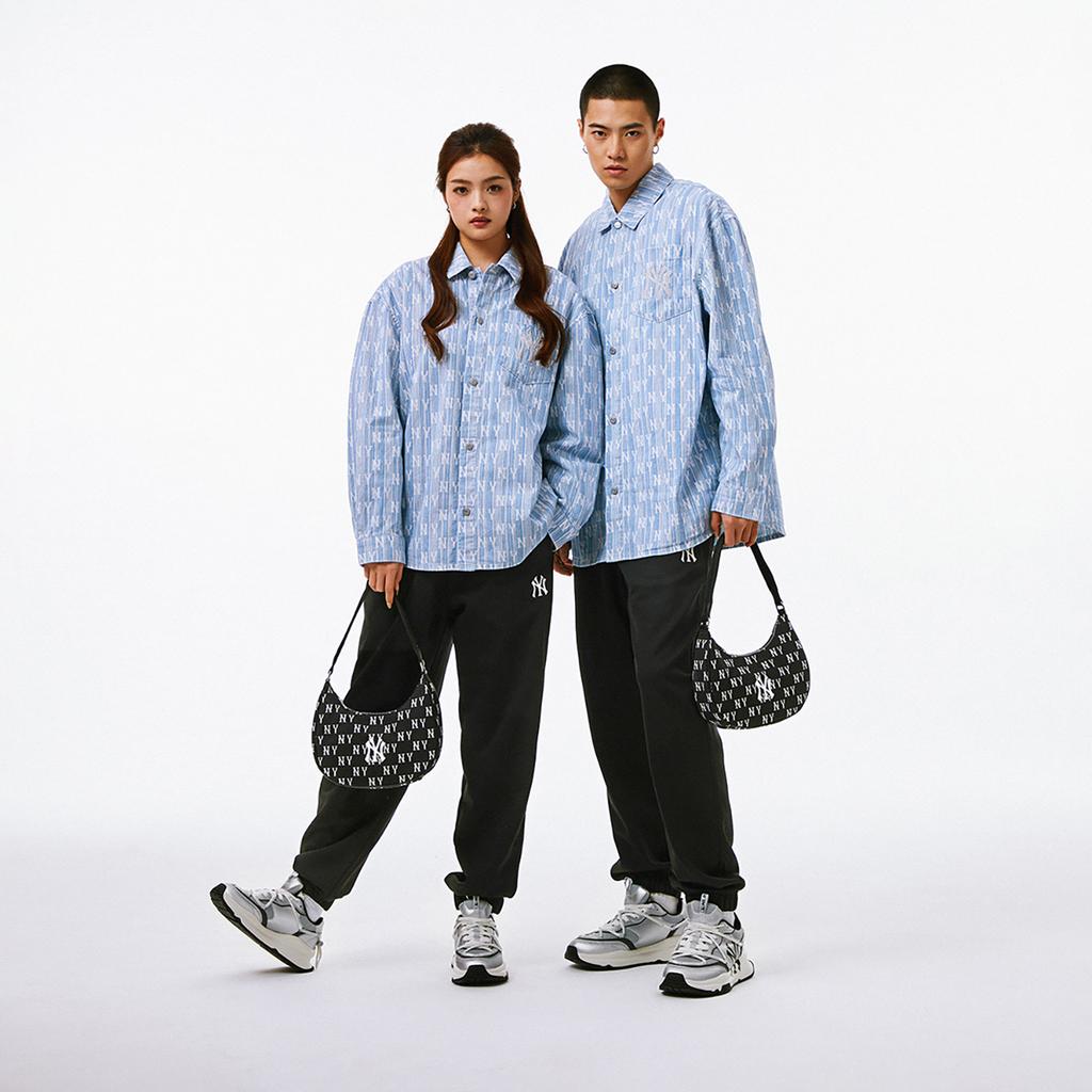 New MLB Chunky Runner Wear Resistant Low Top Chunky Sneakers Unisex Silver 3ARNCRL4N-50SIS