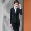 Autumn Women Formal Two Piece Blazer And Pant Suits Set Long Sleeve Work Wear Elegant Suit Woman