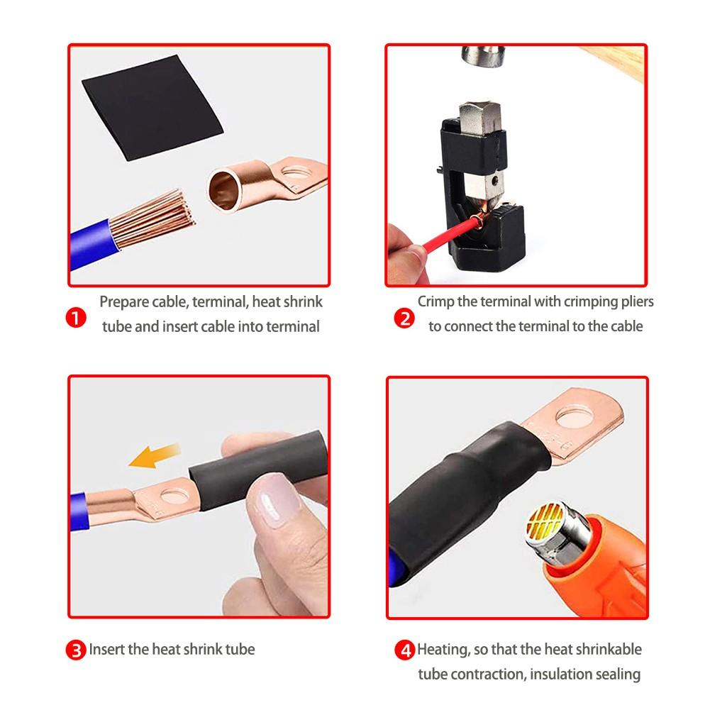 Наконечники проводов 4AWG Медные кабельные наконечники Соединители клемм аккумулятора Кольцевые клеммы