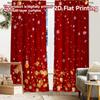 2pcs, 2D FLAT PRINTING Curtains (Without Rod) Festive Baubles Festival Creative Curtains Yarn Curtains Festive Perfect for