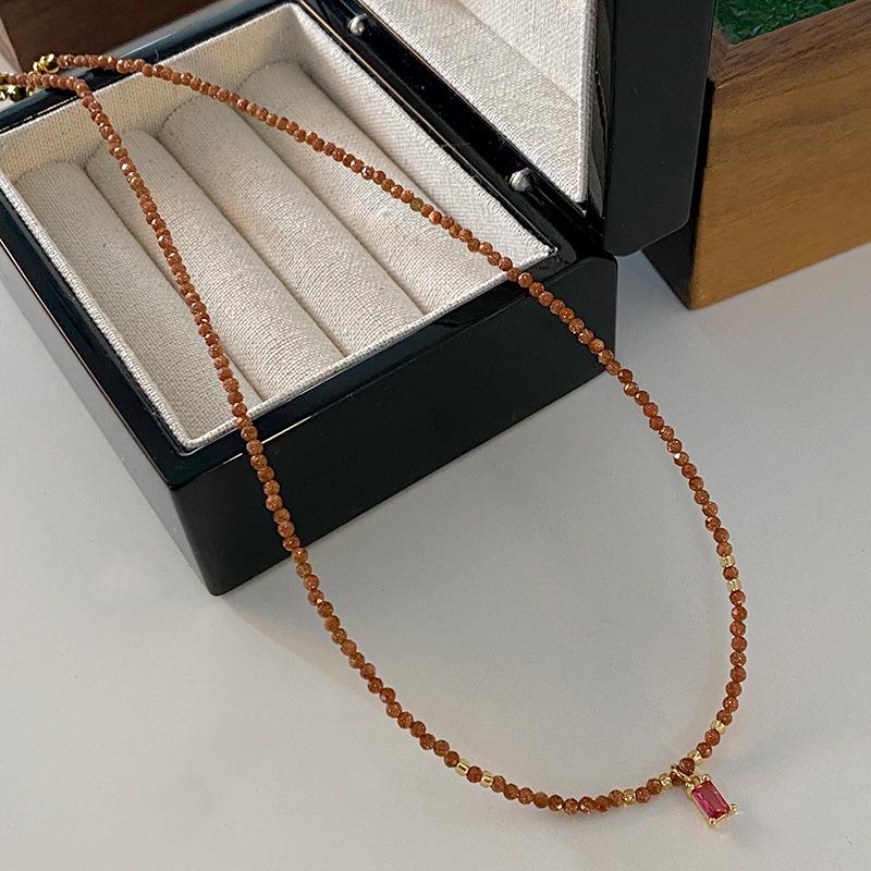 Натуральный пресноводный жемчуг и тигровый глаз богемное ожерелье - осенне-зимняя французская ретро ключичная цепочка для женщин