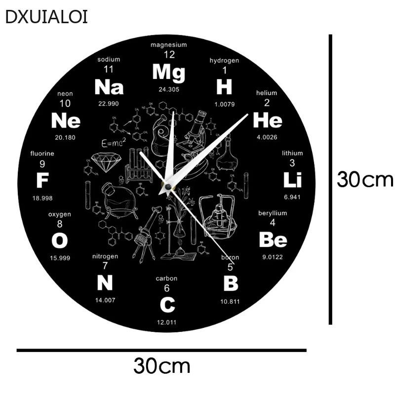 Художественные элементы на стене Символ химии Настольные часы Образование на стене Подарок от учителя часов в экранном классе