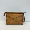 [Pre-Owned] Puzzle Mini Brown Leather Geometric Shoulder Bag With Gold Hardware And Detachable Strap - Excellent #13HR7RF