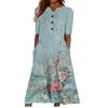 Summer Dress For Women 2023 Casual Printed V-Neck Short-Sleeve Beach Swing Dress