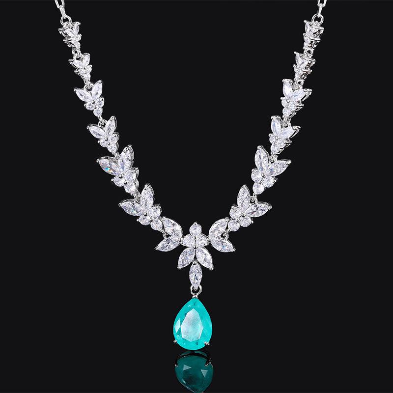 Роскошный рубиновый корундовый драгоценный камень кулон циркон ожерелье ключица цепочка платье ужин украшение сокровище ожерелье