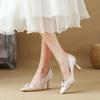 Туфли невесты основные свадебные женские весна и осень 2025 новые свадебные туфли мягкая подошва мягкая поверхность высокие каблуки для работы универсальные маленькие одинарные туфли