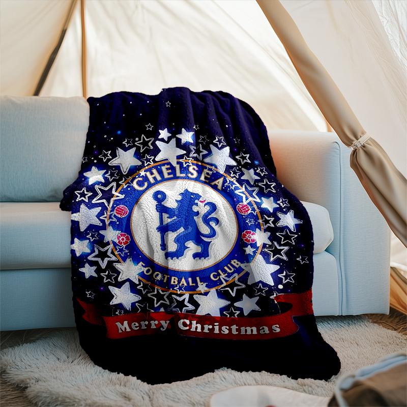 1PC Chelsea Fc Printed Soft Flannel Blanket Throw for Adult Bedroom Living Room Sofa Camping Travel Fan gifts Christmas Gifts