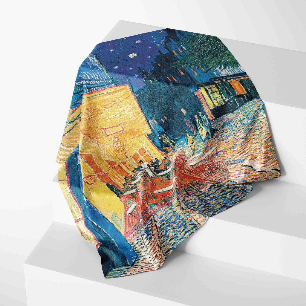 Women Oil Painting Fashion Beautiful Soft Silk Scarves Female Lady Shawl Hijab Wrap Foulard Bandanna Muffler Beach Pareo