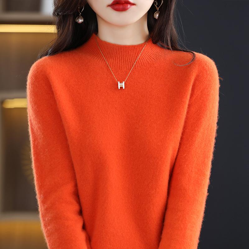 Женский свитер из 100% мериносовой шерсти, СОВРЕМЕННЫЙ НОВЫЙ зимний вязаный пуловер SAGA, осенний джемпер, женские вязаные топы с длинным рукавом