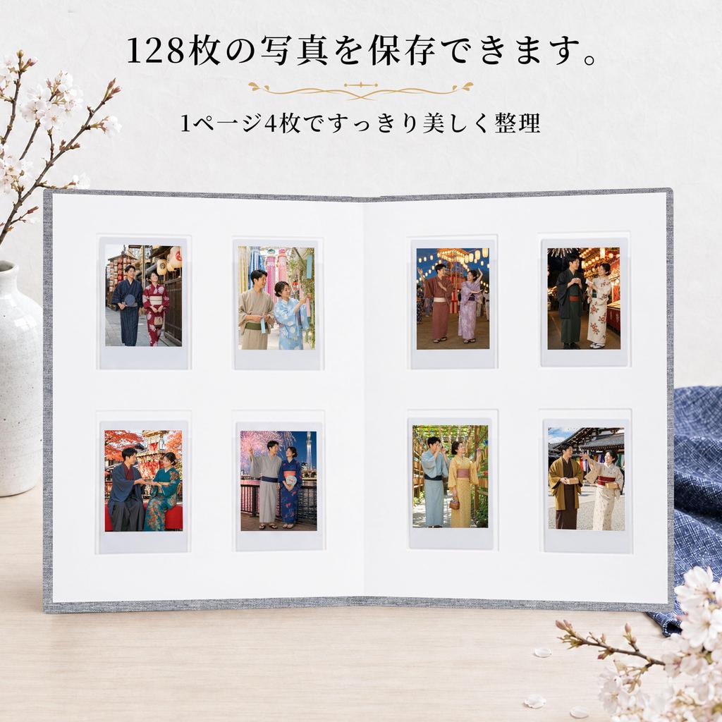 Ruibytree Фото 128 с местом для заметок для альбома Instax, фото, место, пленка, серый.