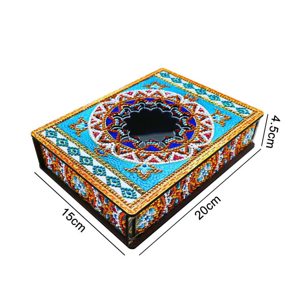 Classic Mandala Diamond Painting Jewelry Storage Case DIY Special Shaped Drill Wood Organizer Mosaic Art Kit Handmade Xmas Gifts