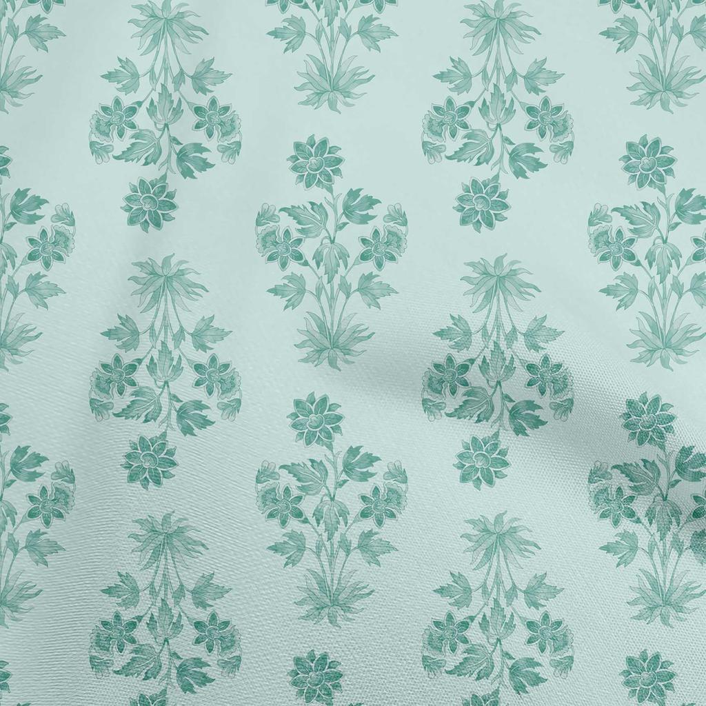 oneOone Cotton Flex Light Blue Fabric Watercolor Sewing Material Print Fabric By The Yard 40 Inch