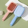 Массажная расческа для головы двойного назначения, щетка для шампуня, массажер для очищения кожи головы, двухзубчатая расческа с длинной ручкой для мытья волос
