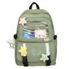 Student School Bag Girls Large Capacity Lightweight Nylon Backpack Multifunctional Solid Color Backpack