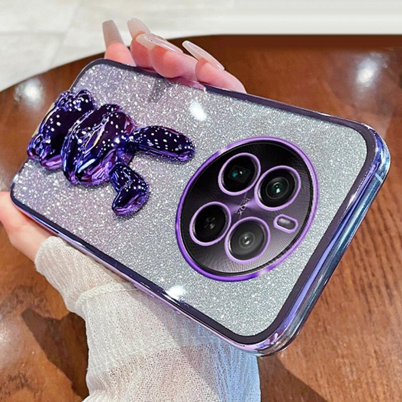 Чехол для Realme 12 Pro 5G/12 Pro+ 5G PC+ТПУ Гальваническое покрытие Блестящий Кролик Чехол для телефона