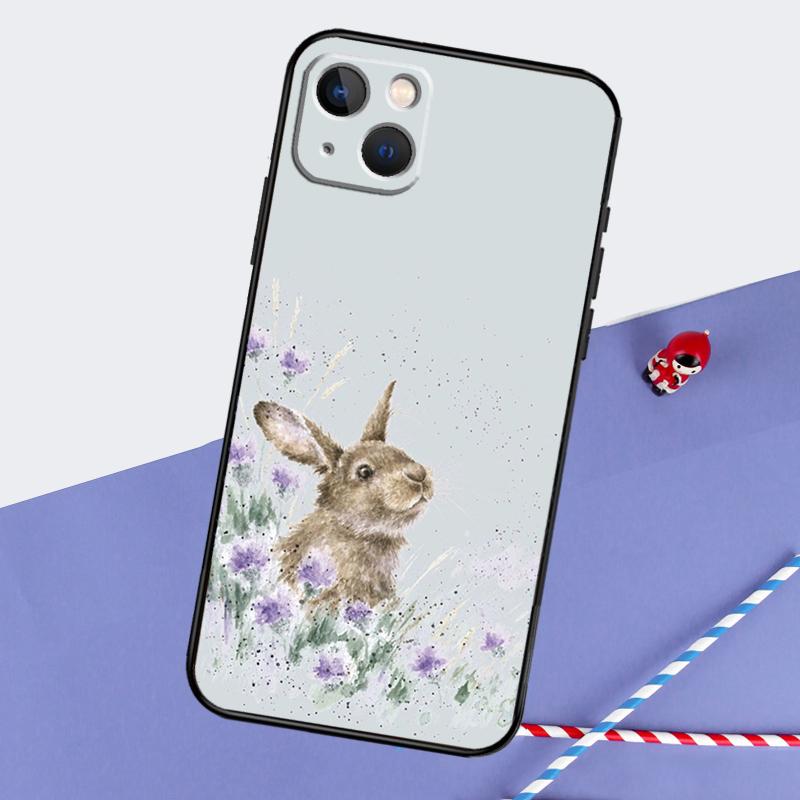 Чехол для телефона с кроликом для iPhone 16 15 Pro Max 12 13 Mini 11 14 Pro Max XR 16 15 Plus 16e Чехол Coque