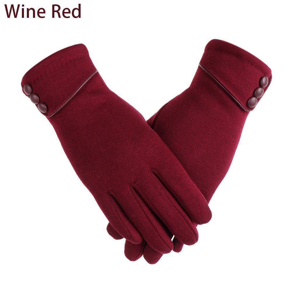 Women Thicken Winter Warm Plus Velvet Driving Mittens Touch Screen Gloves Skiing Gloves