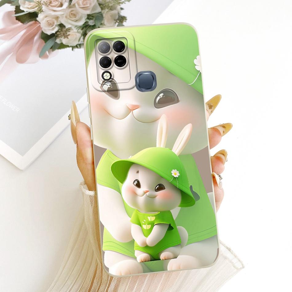 For Infinix Hot 10T 10S NFC 10i X659B X658E X689 X689C Cute Cat Flower Butterfly Cartoon Shockproof Soft Silicone Phone Case