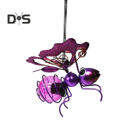 Уличный подвесной солнечный светильник Мягкое свечение IP44 Водонепроницаемый светильник в форме насекомого на солнечной батарее, украшение для сада