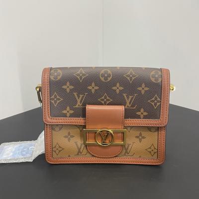 [Б/У] Mini Dauphine 'Коричневый холст Monogram Reverse' - Очень хорошее состояние #BI7LZ