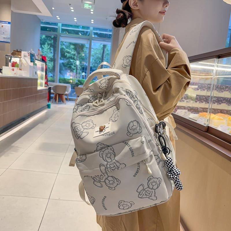 Печатный студенческий школьный рюкзак, нейлоновый рюкзак большой емкости для девочек