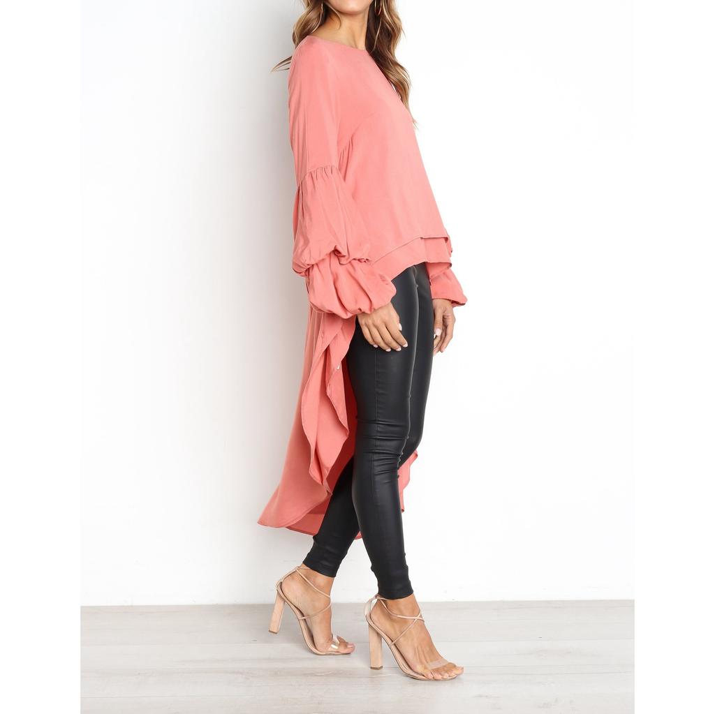 Женский осенне-зимний пуловер с длинными рукавами, шифоновая рубашка, нерегулярный шифоновый топ для женщин