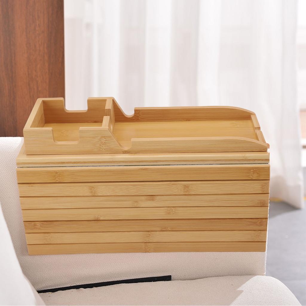 Подставка для дивана, деревянный поднос, двойной съемный складной столик для дивана, подлокотник для напитков и закусок