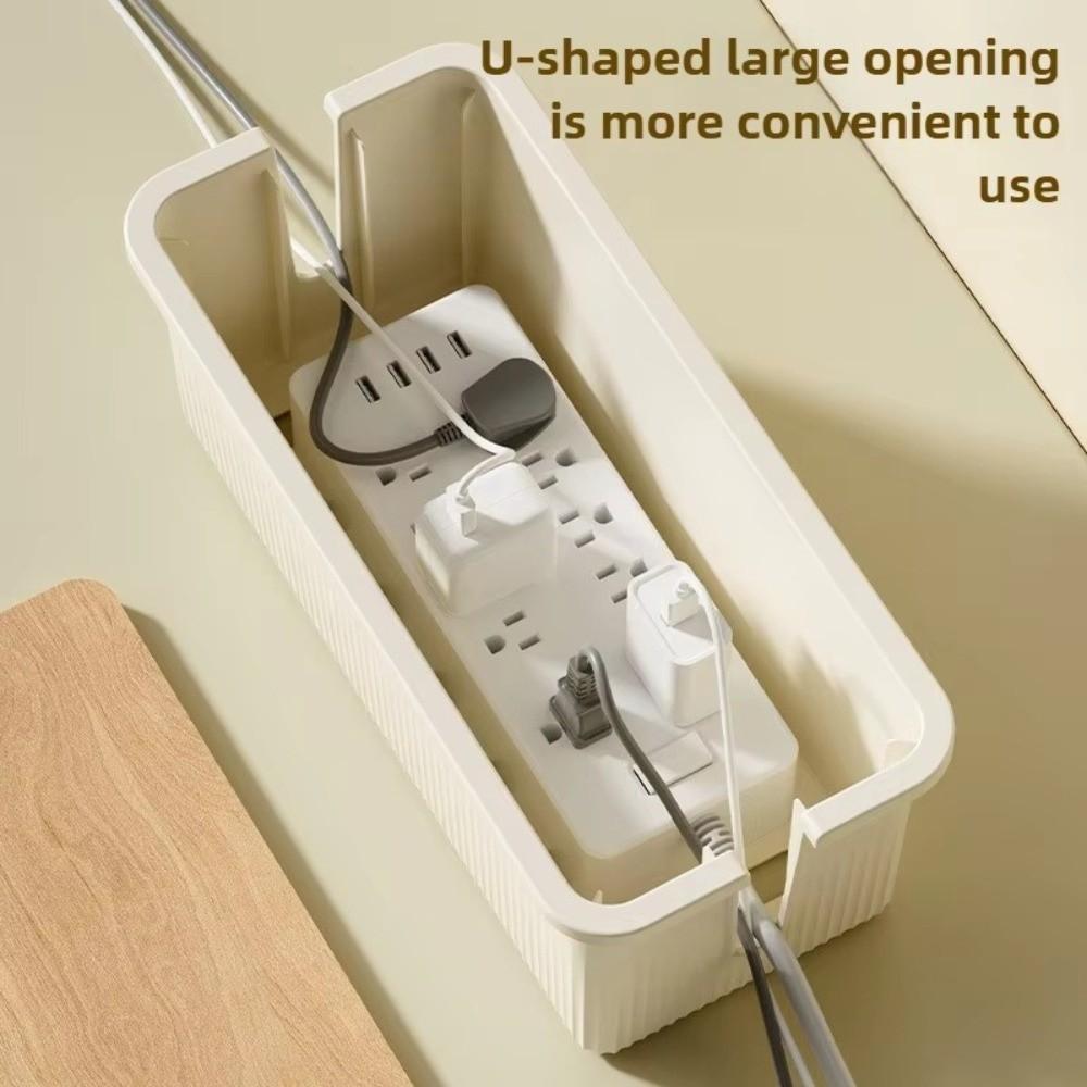 Durable Plastic Cable Storage Box Multi-Purpose Cord Organizer Desktop Storage Box Charger Power Cord Case