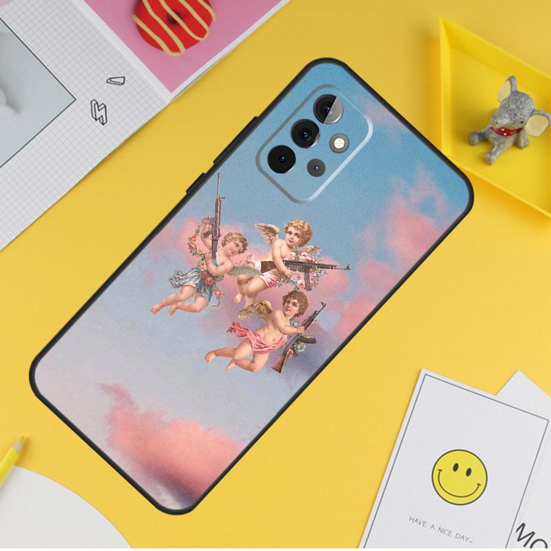 Чехол с мультяшным принтом ангела для Samsung Galaxy A34 A35 A14 A15 A25 A53 A33 A13 A52 A32 A12 A51 A71 A54 A55