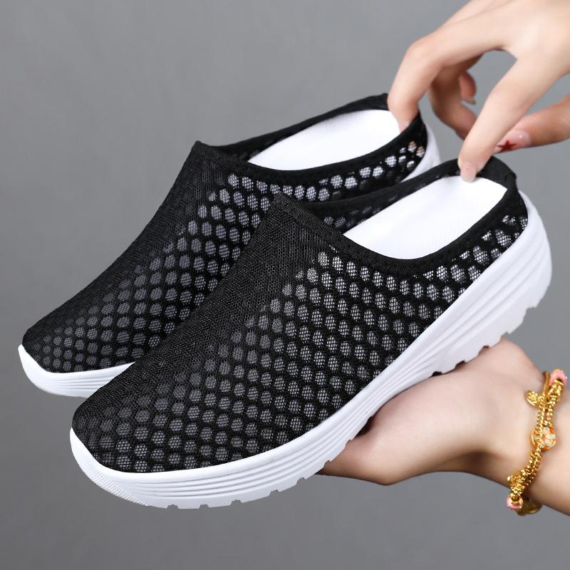 Повседневные шлепанцы для мужчин и женщин, летняя удобная пляжная обувь, уличные дышащие кроссовки из сетки с отверстиями