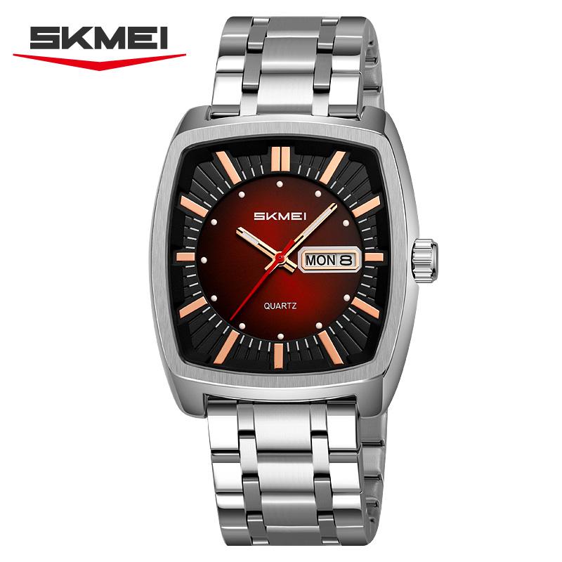 SKMEI 9354 Luxury Quartz Round Movement Casual Watches for Men Date Week Display Male Clock Reloj Waterproof Mens Wristwatches