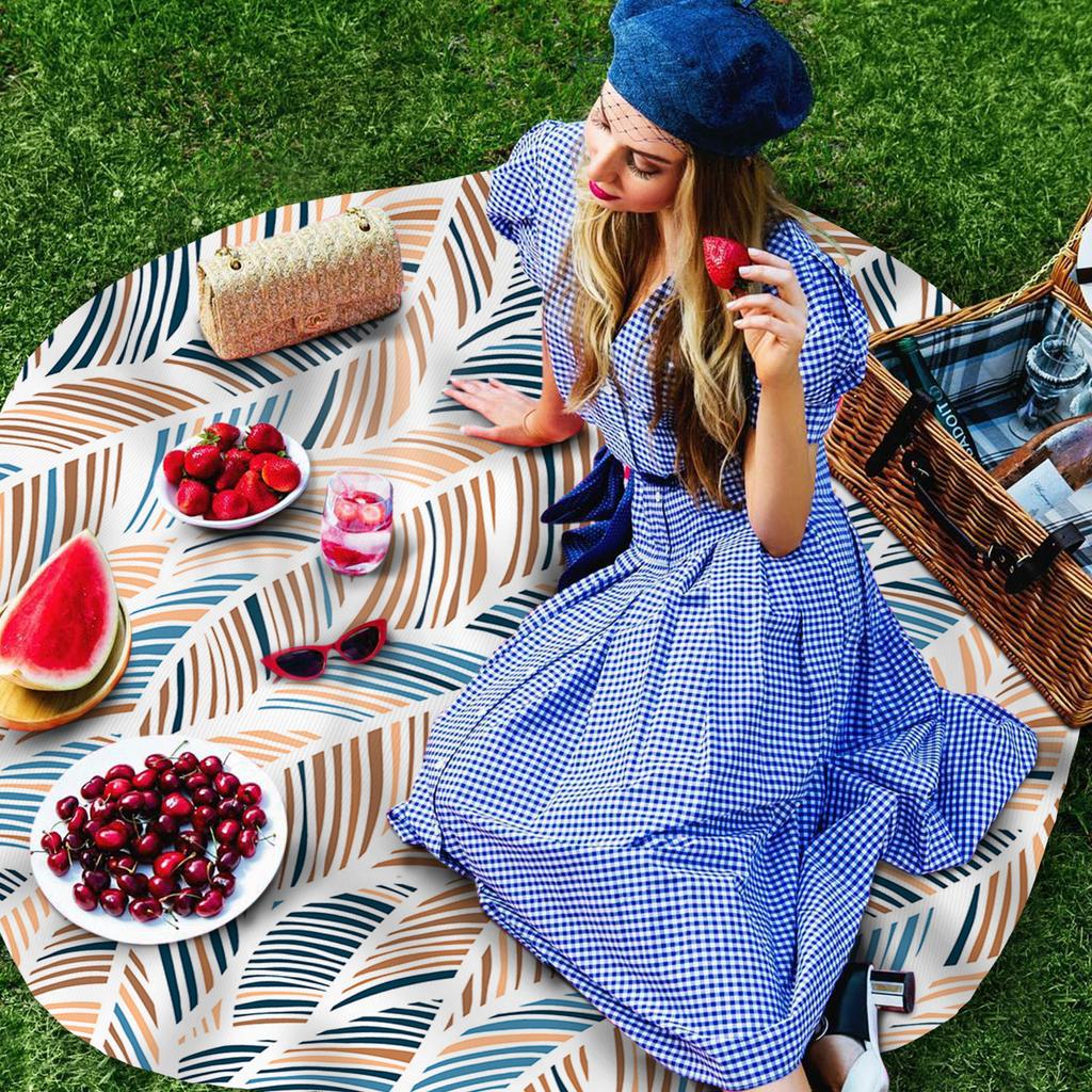 Summer Beach Texture Abstract Round Tablecloth Waterproof Table Cover For Wedding Party Decoration Dining Table Cover