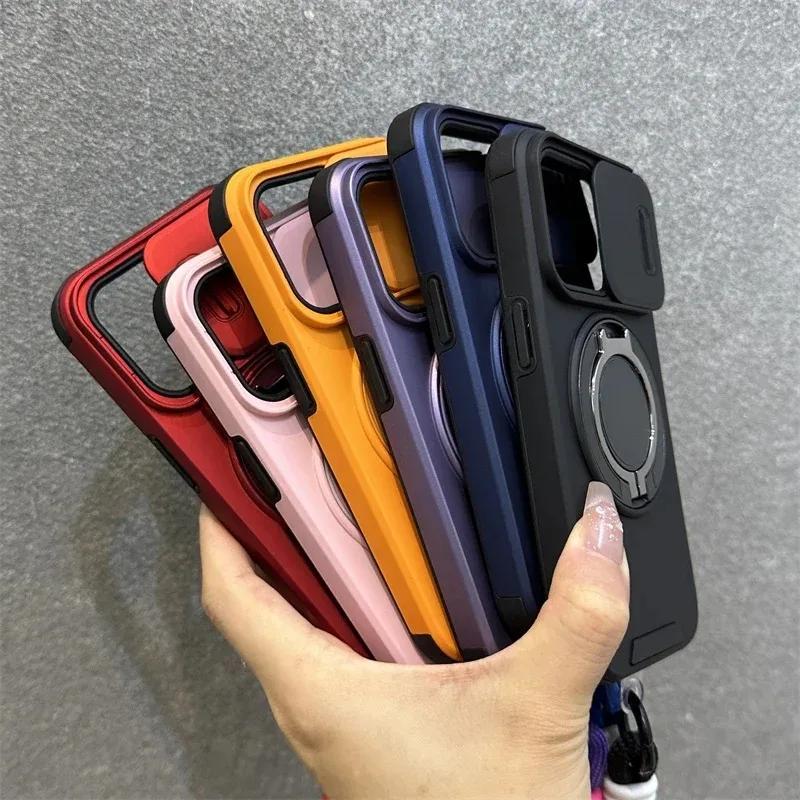 Чехол-подставка Armor Ring с магнитным креплением и ремешком на запястье для iPhone 16, 15, Pro Max, 13, 12, 11, 14 Plus, бампер