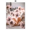 Pink Wall Art Print Canvas  Paris iron tower Flower Car Street Lamp Church Balloon Poster Wall Picture Living Room De