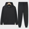 Men's Solid Color Sports Suit: Light Sweater Hoodie & Loose Trousers for Spring/Summer