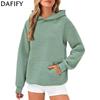 Women's Fashion Casual Solid Color Print Long Sleeve Hooded Hoodies & Sweatshirts