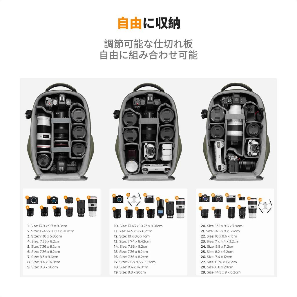Сумка для фотоаппарата, рюкзак для фотоаппарата, стильный ударопрочный рюкзак из ЭВА, большой емкости, 22 л, 16 дюймов, для хранения ПК, штатива, зеркальной фотокамеры, сумка K&F &