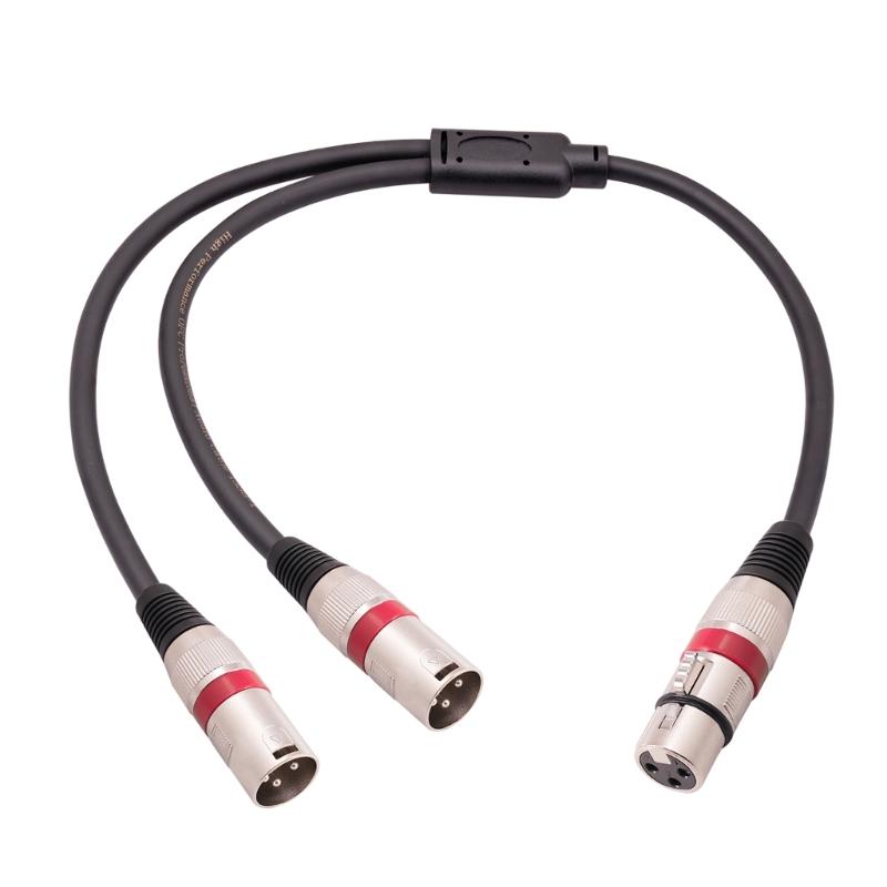 3-контактный XLR Аудио Адаптер Разветвитель Сигнала Аудио Шнур XLR Мама на Двойной XLR Папа Y-образный Кабель Сбалансированная Микрофонная Линия 0,5 м