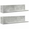 VidaXL Étagères murales 2pcs gris béton 75x16,5x16,5cm bois ingénierie, étagère flottante, étagère suspendue, étagère murale 860034