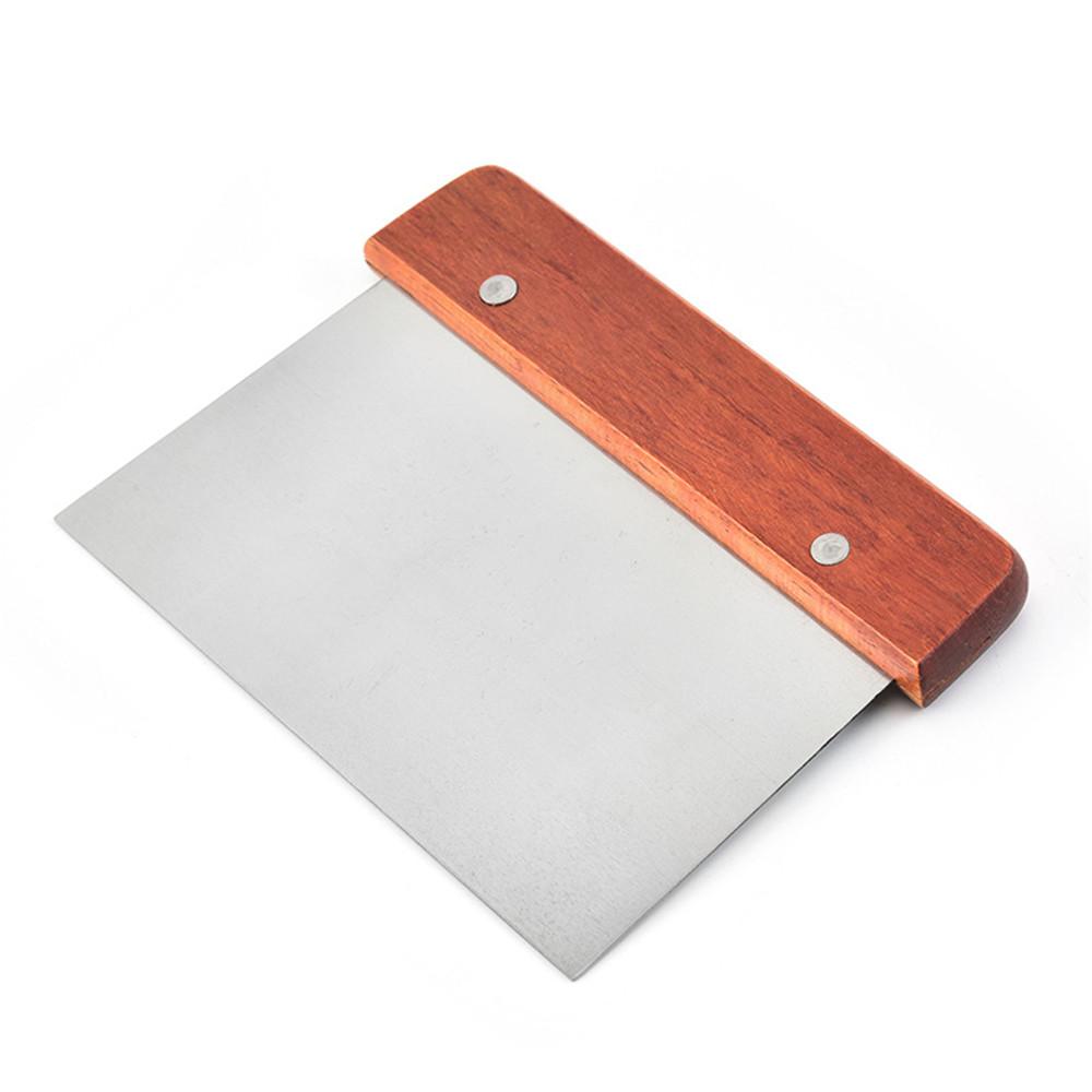 2x Chopper Scraper Dough Cutter Stainless Steel Wood Handle Spatula 15.5x11.2cm