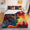 Human Face Comforter Cover Sets For Teens Lightweight Down Quilt Covers Abstract Shape Face Pattern Bedspread Cover No Comforter