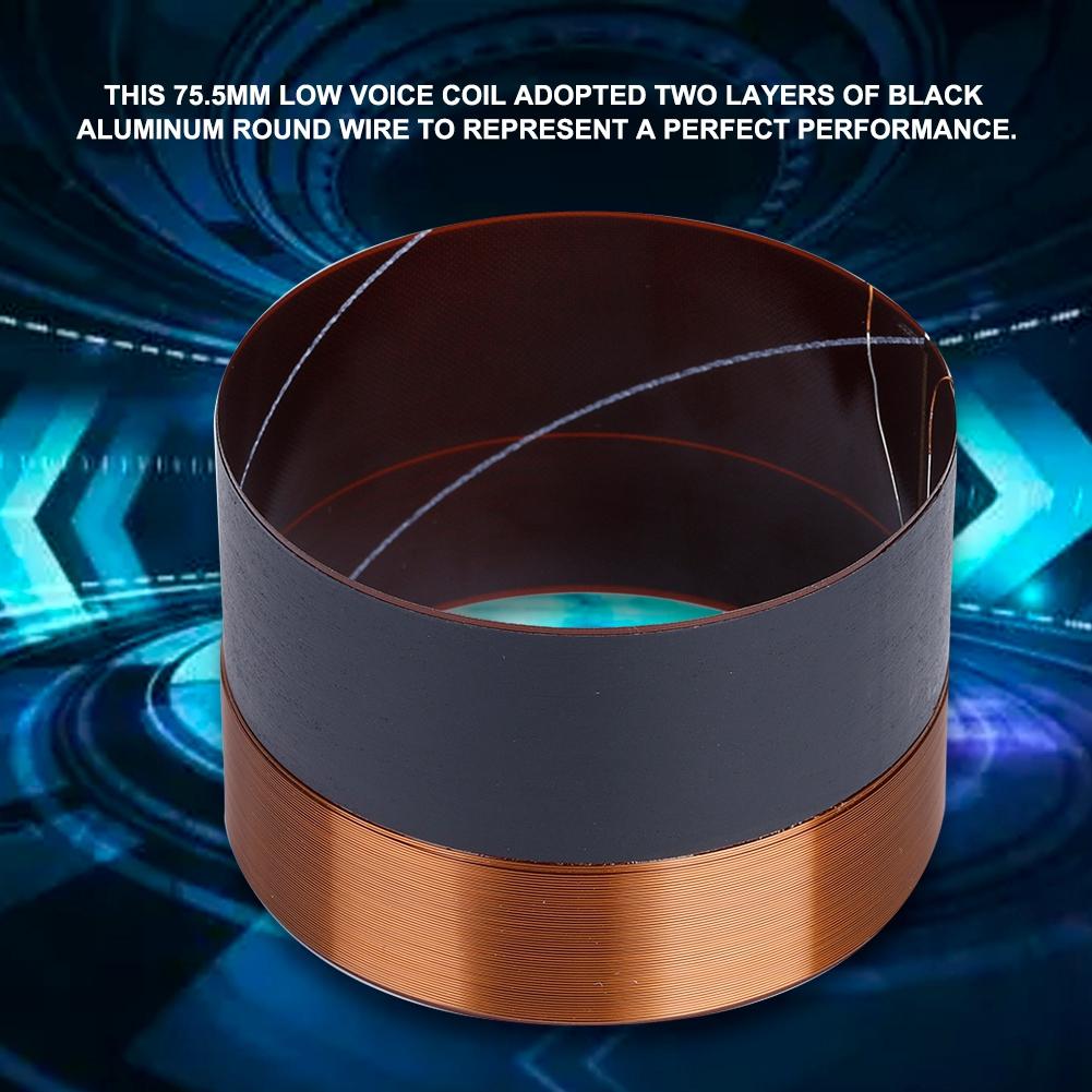 1PCS 75.5mm Audio Bass Speaker Voice Coil Woofer Sound Drive Black Aluminium