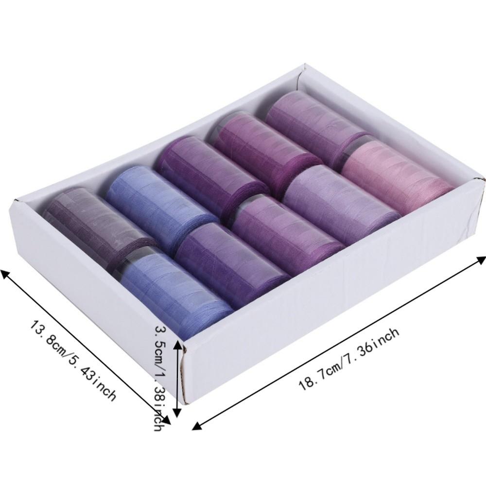 10Pcs Assorted Colors Polyester Thread Set Polyester All Purpose Threads For Sewing Machine