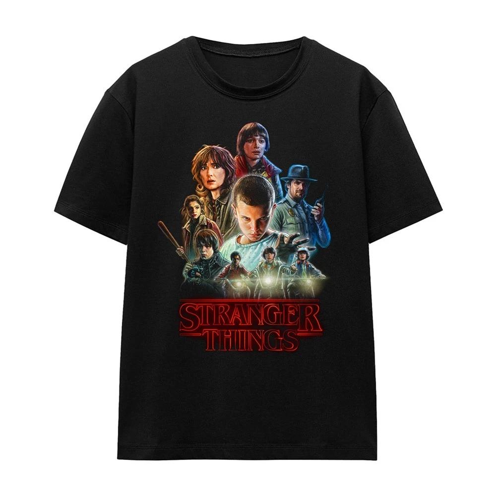 Stranger Things Season One Poster Womens 100% Cotton T-shirt Mens Tees Top S-2XL, Black