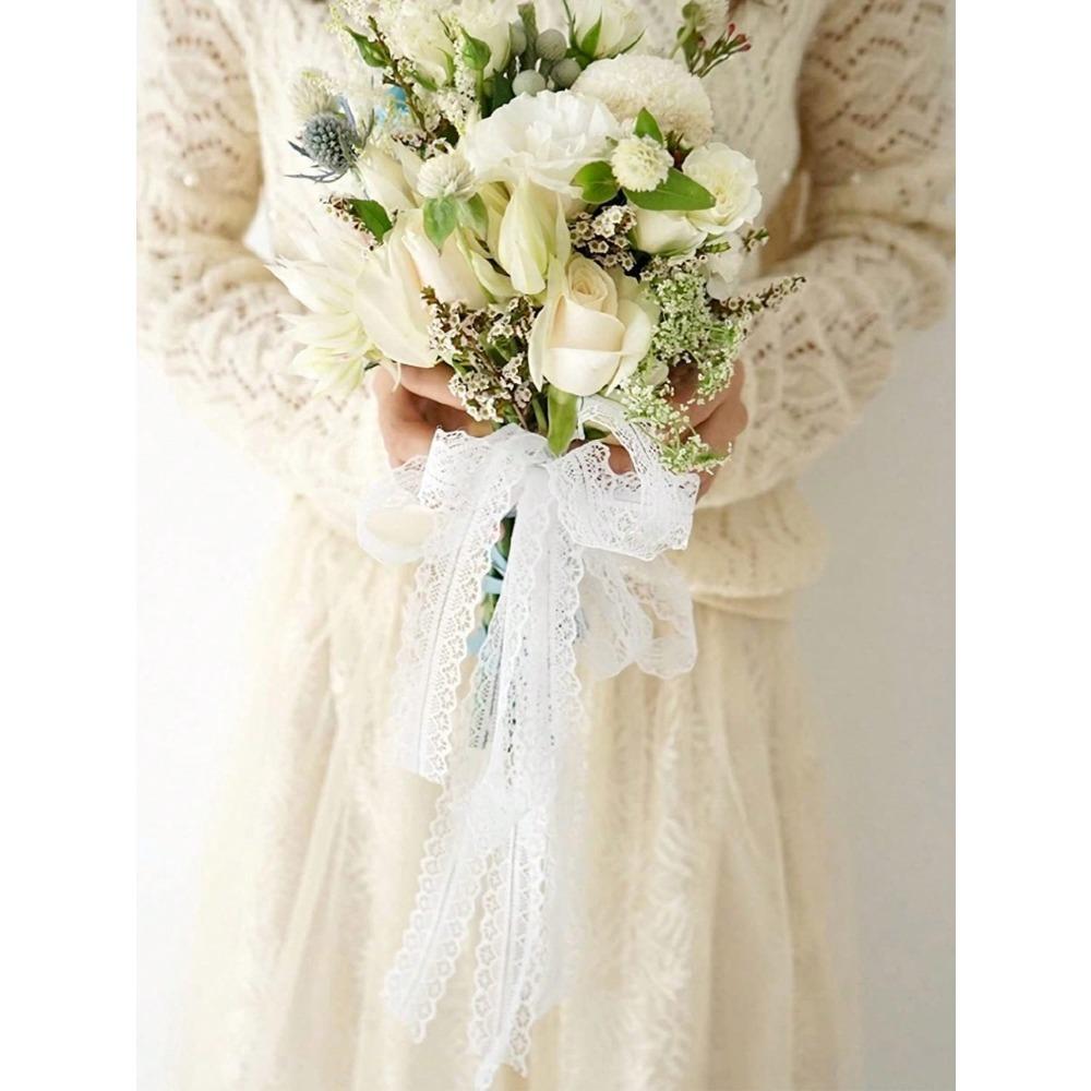 1 шт. 3 см*22 м Белая кружевная лента, Подходит для упаковки букетов, украшения торта, упаковки подарочного банта ручной работы, упаковки подарка на день рождения